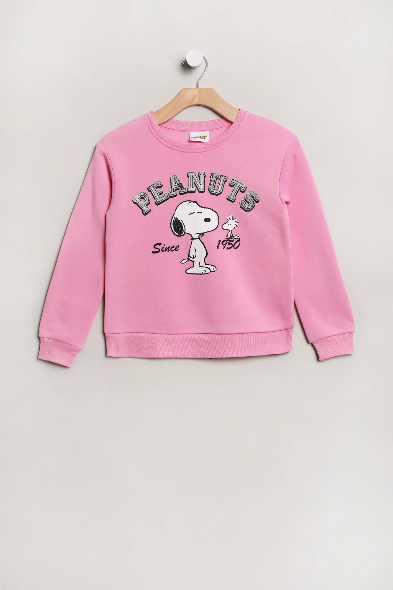 Girls' Peanuts Snoopy And Woodstock Since 1950 Graphic Crew Neck Sweatshirt