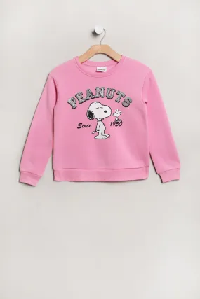 Girls' Peanuts Snoopy And Woodstock Since 1950 Graphic Crew Neck Sweatshirt