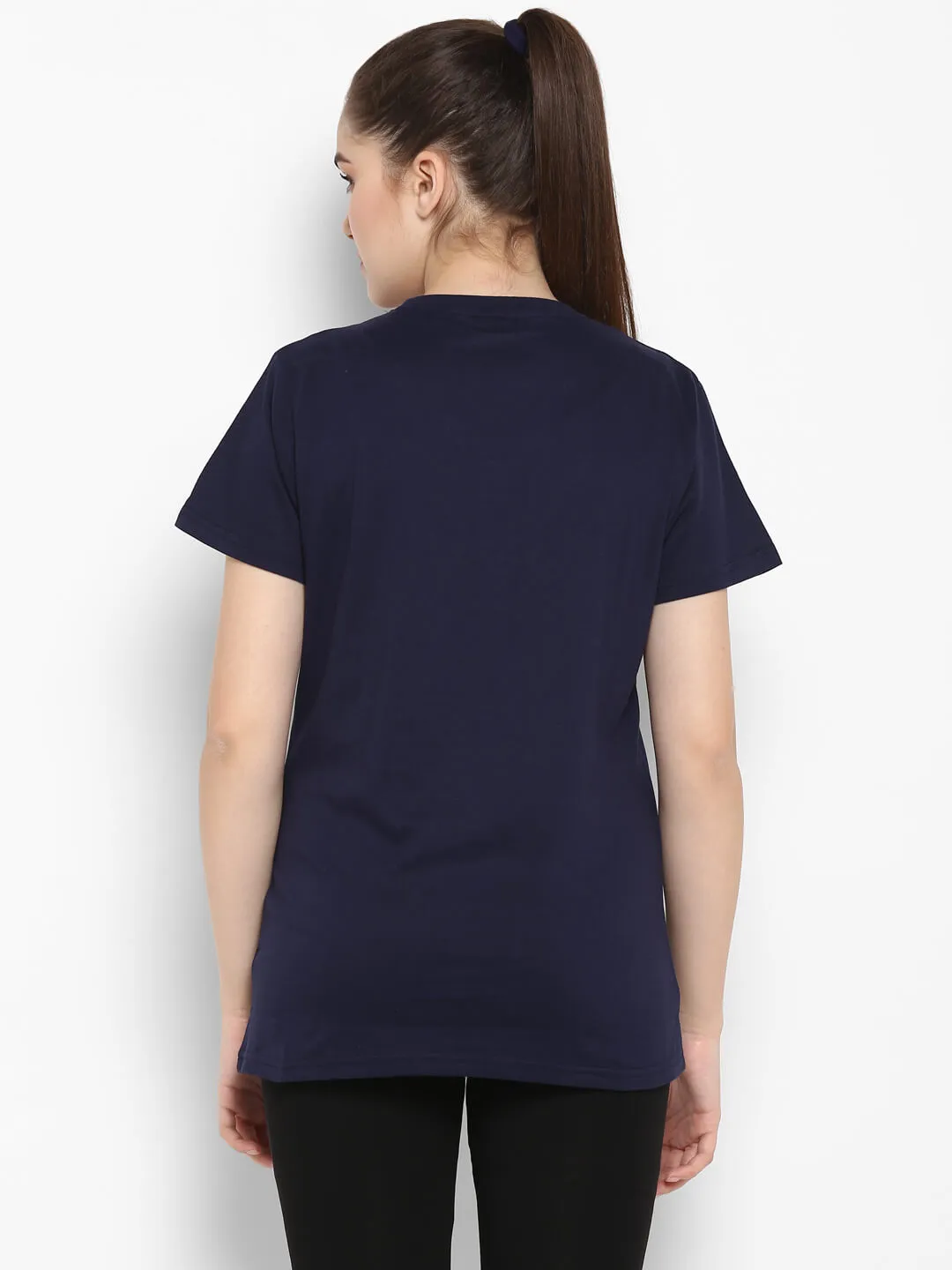 Go Women Cotton Blue Logo T-Shirt