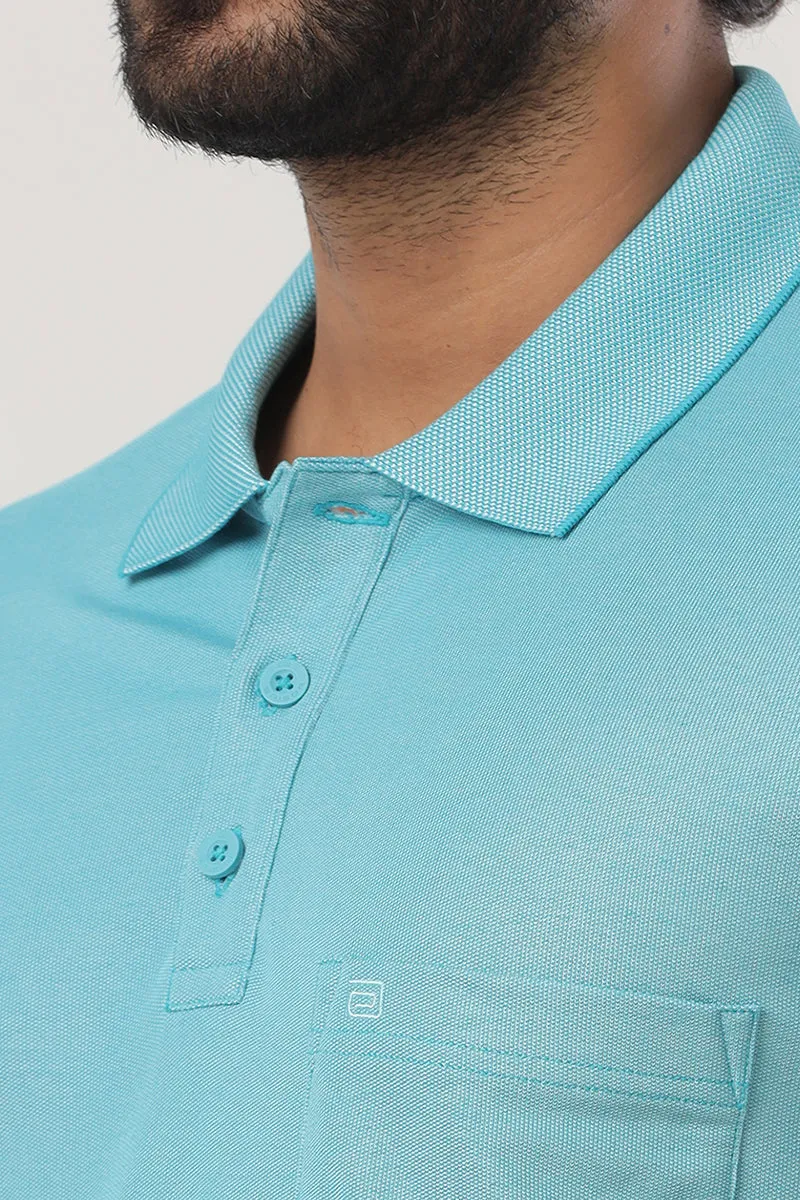 Golf Polo  -  Greenish Blue T-Shirts For Men | Ariser