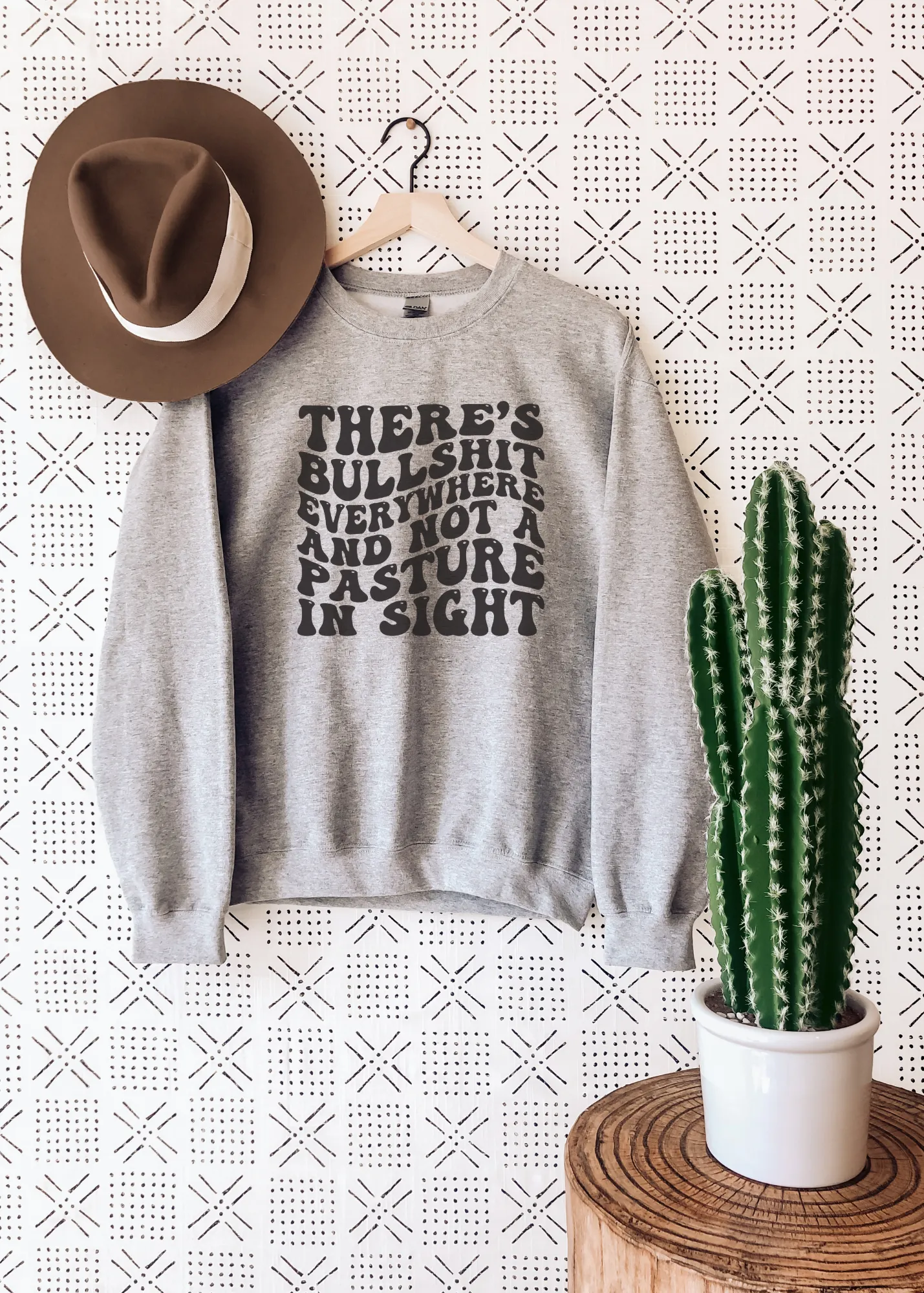 Gray There's BS Everywhere Crewneck Sweatshirt