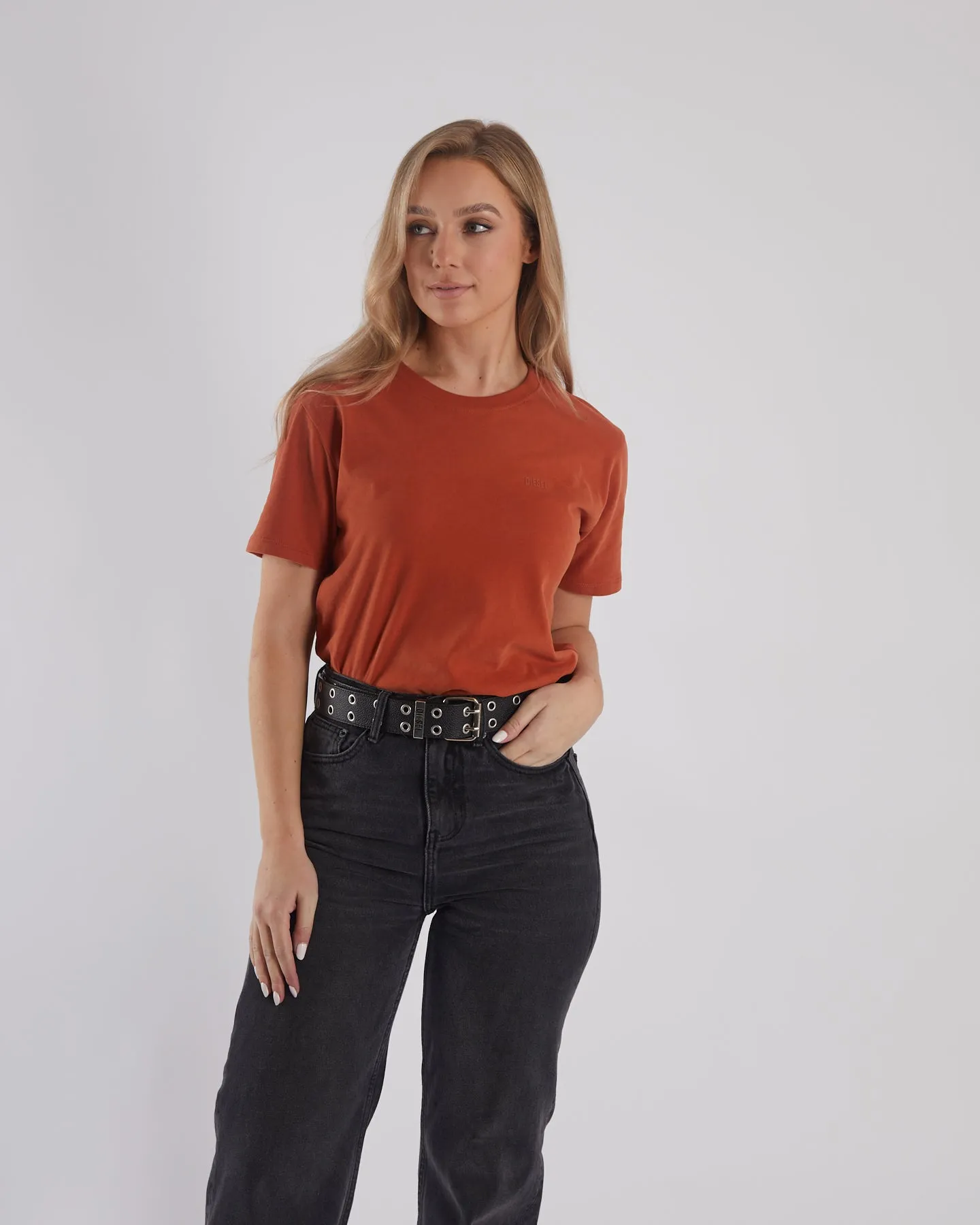 Jada Basic O Neck Cinnamon Orange