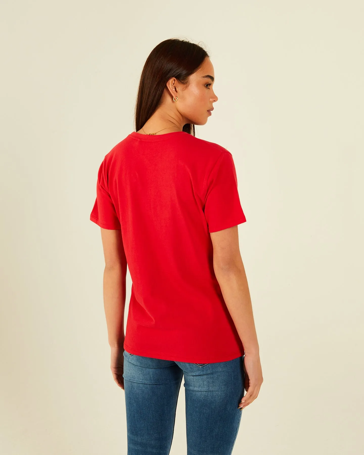 Jada Basic O Neck Tango Red