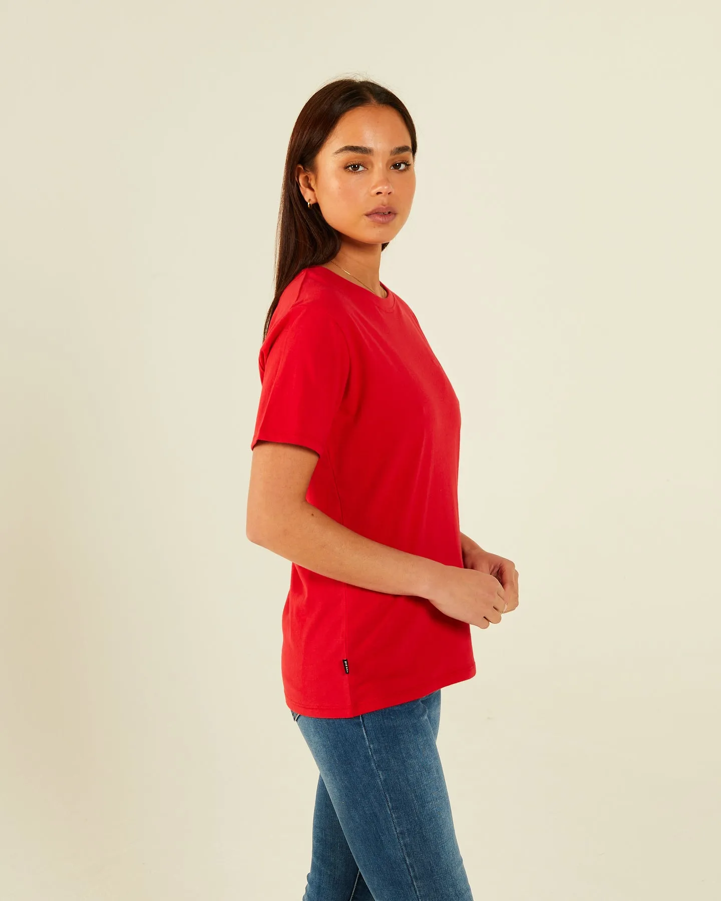 Jada Basic O Neck Tango Red