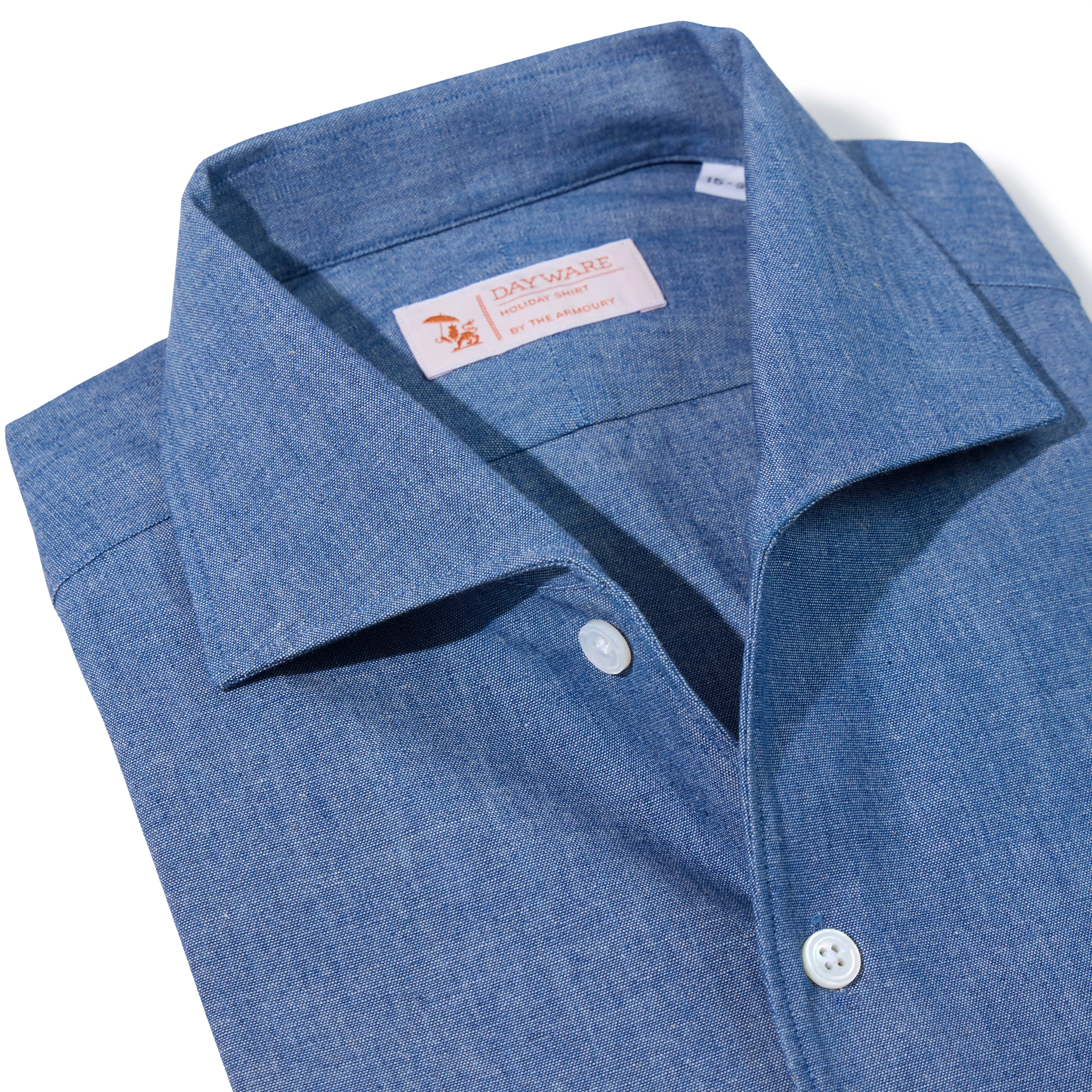 Japanese Cotton Chambray Long-sleeve Holiday Shirt