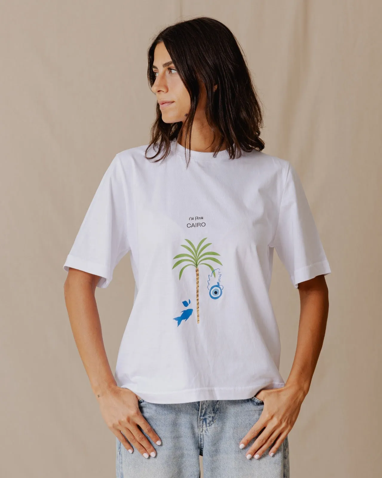 Mediterranean Palm Regular Tee White