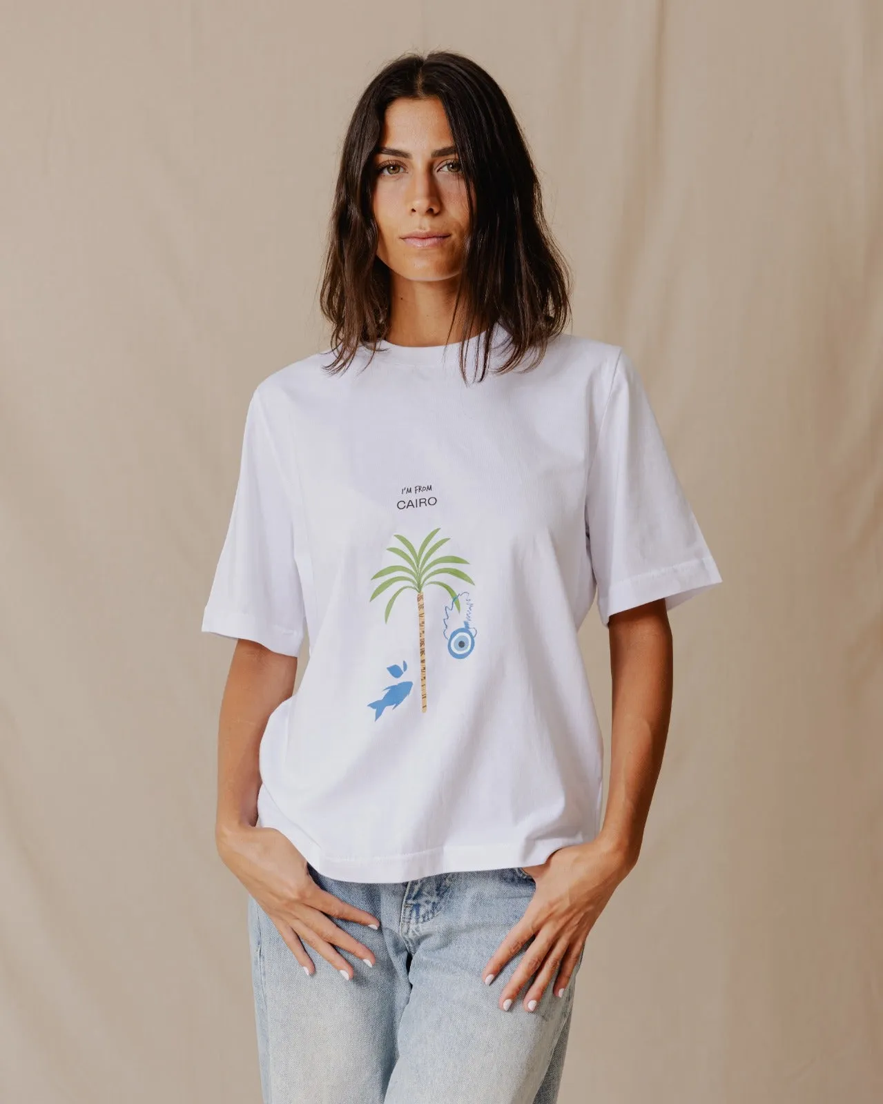 Mediterranean Palm Regular Tee White