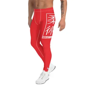 Men's Athletic Workout Leggings For Jiu Jitsu 001 - Scarlet