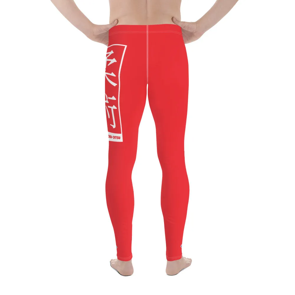 Men's Athletic Workout Leggings For Jiu Jitsu 001 - Scarlet