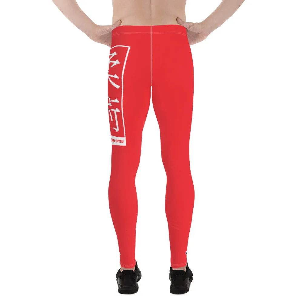 Men's Athletic Workout Leggings For Jiu Jitsu 001 - Scarlet