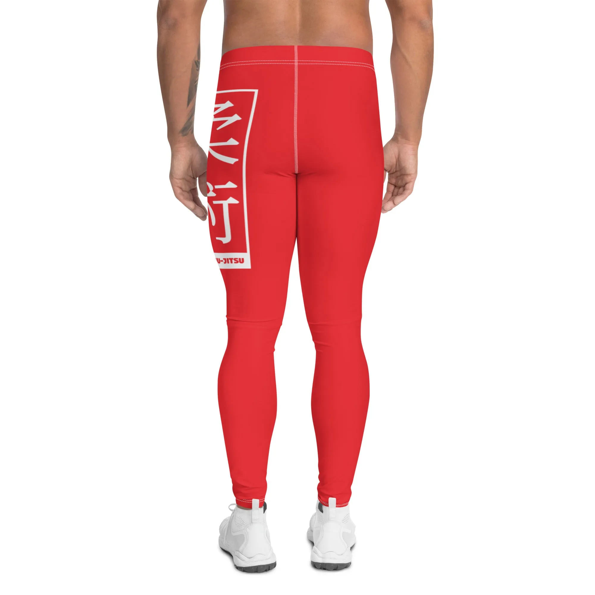 Men's Athletic Workout Leggings For Jiu Jitsu 001 - Scarlet