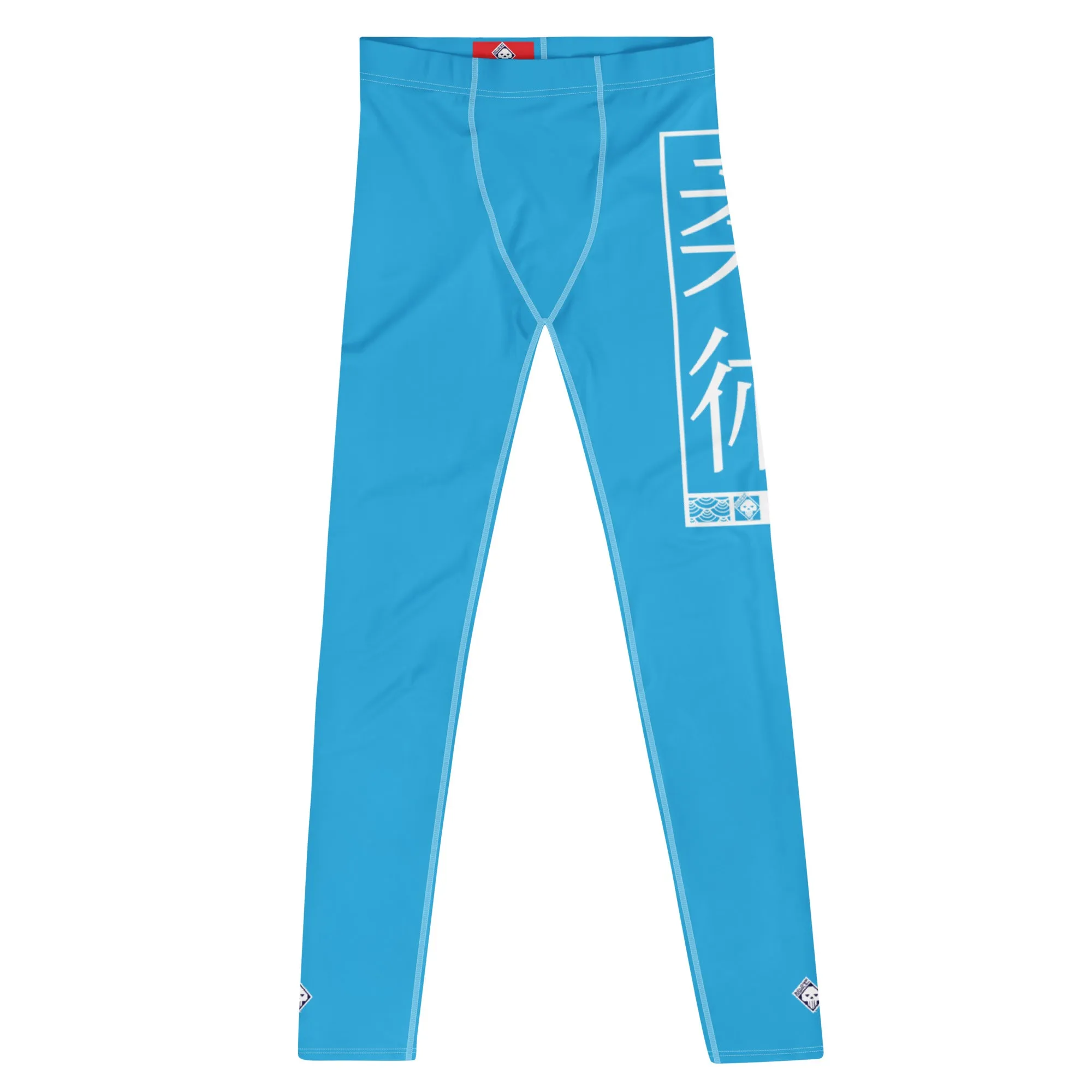 Men's Athletic Workout Leggings For Jiu Jitsu 005 - Cyan