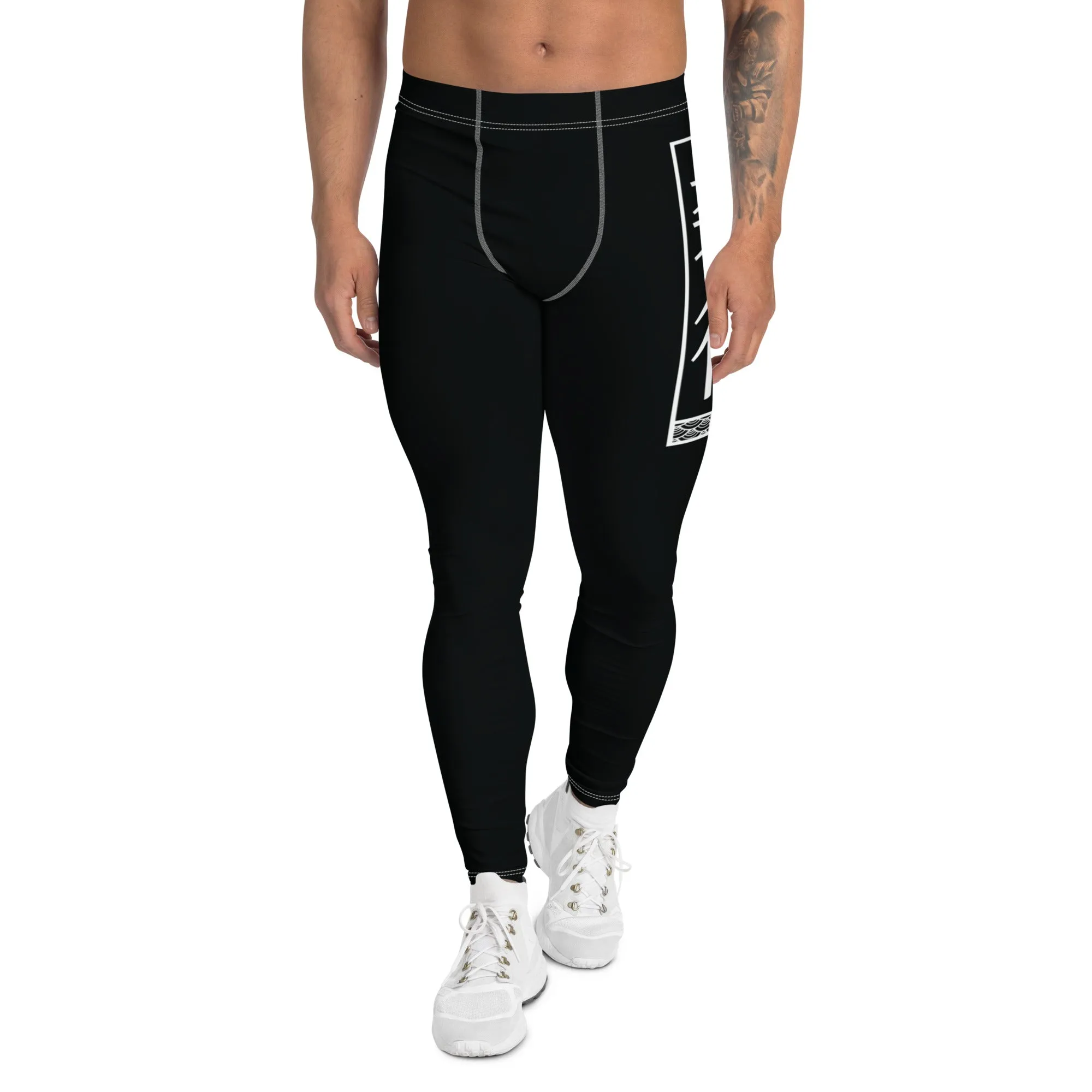 Men's Athletic Workout Leggings For Jiu Jitsu 015 - Noir