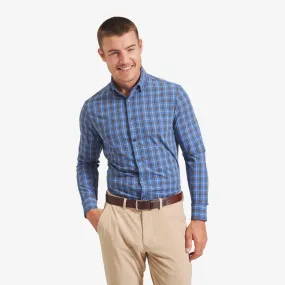 Men's Mizzen   Main | Leeward Trim Long Sleeve | Blue Gold Plaid