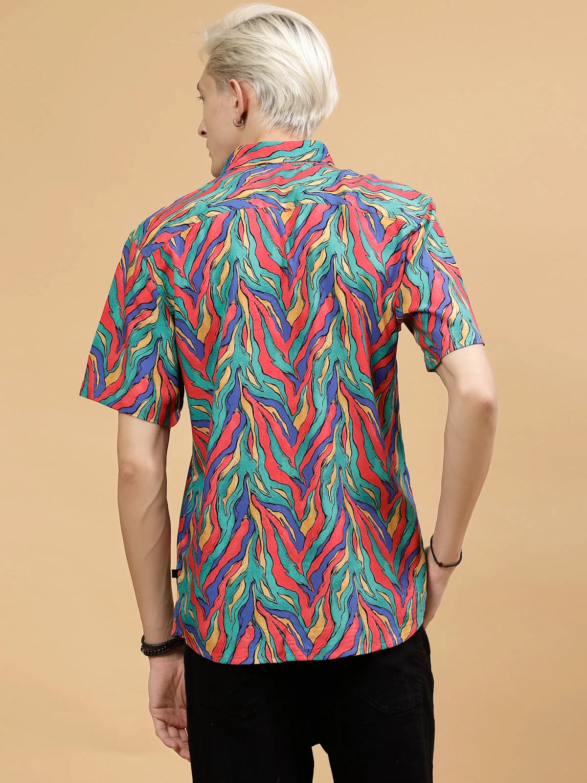 Men's Rayon Shirt All Over Abstract Print