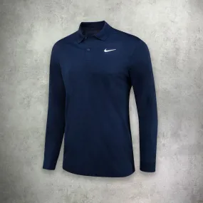 Nike Dri-FIT Victory Solid Long Sleeve Polo Navy Blue