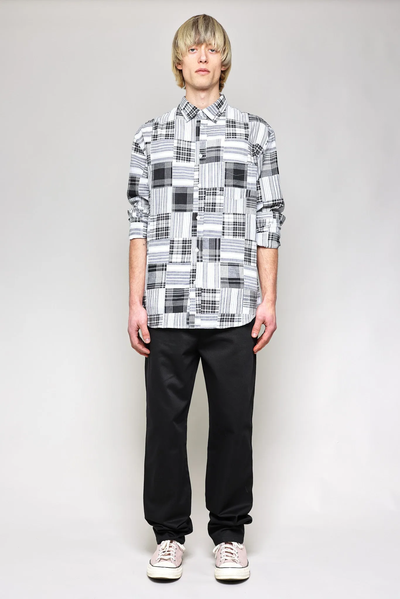 NS1190-97 Japanese Patchwork Plaid in Black and White