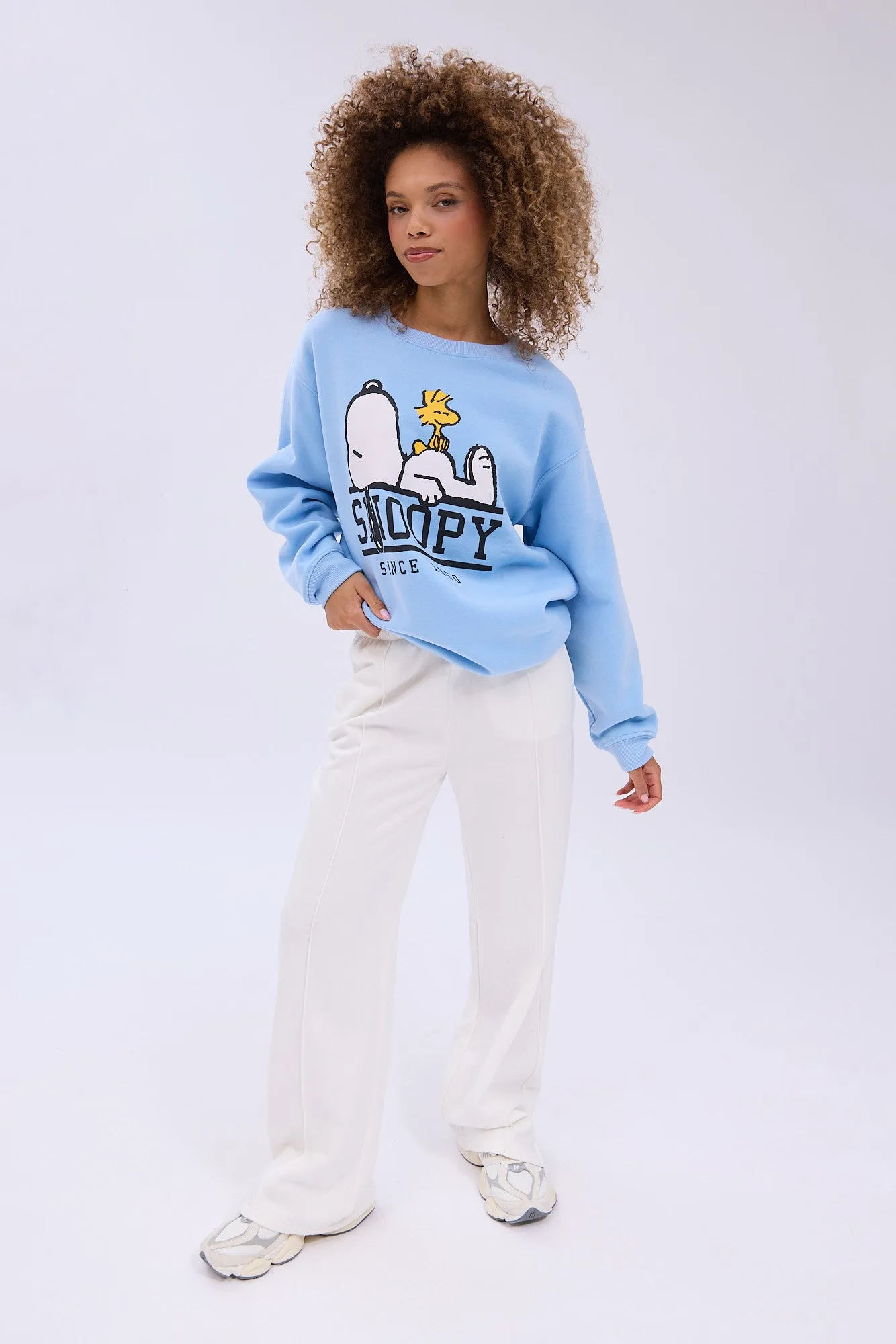 Peanuts Snoopy Since 1950 Graphic Crew Neck Relaxed Sweatshirt