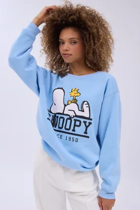 Peanuts Snoopy Since 1950 Graphic Crew Neck Relaxed Sweatshirt