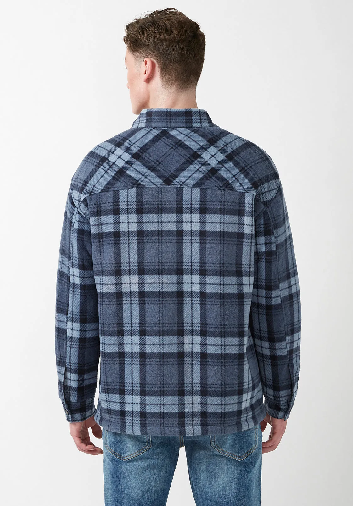 Sandis Fleece Shacket in Mirage Plaid - BPM14426