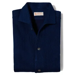 Sashi-ori Cotton Short-sleeve Holiday Shirt