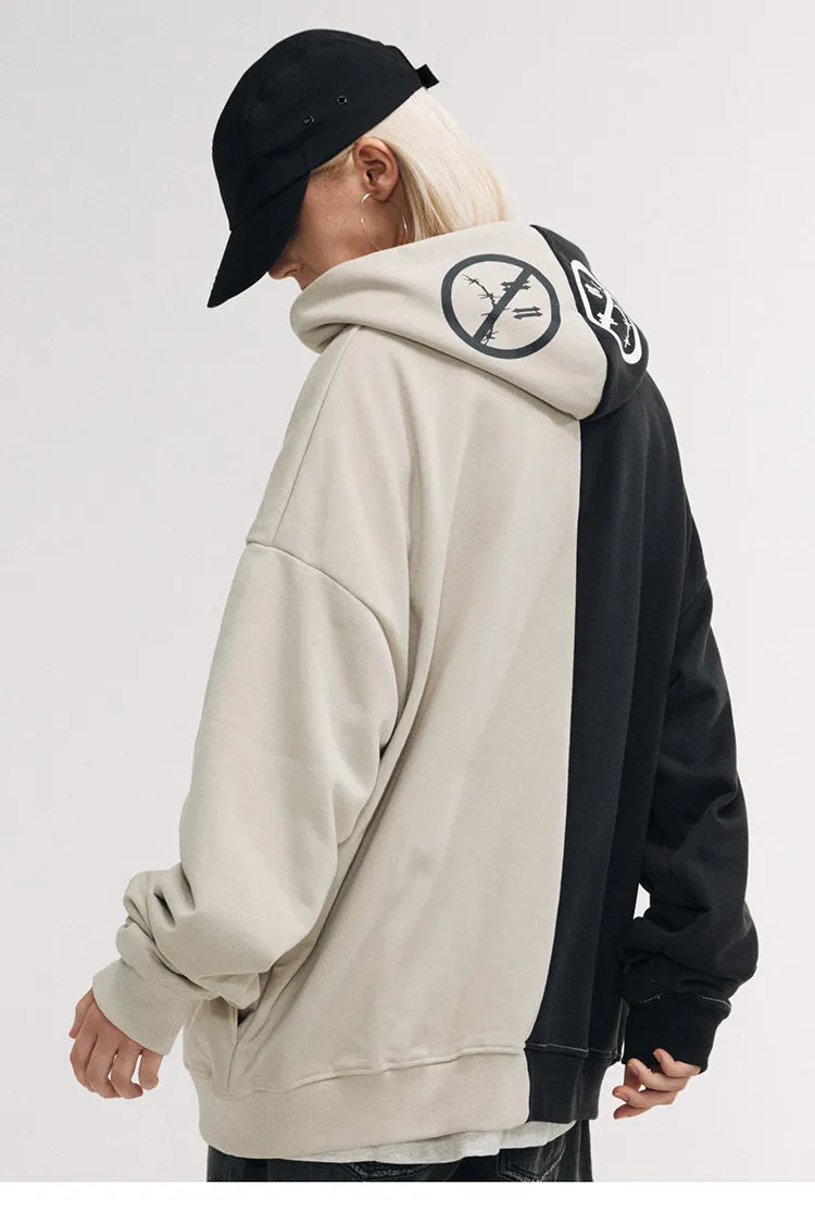 Spliced Zip Up Hoodie