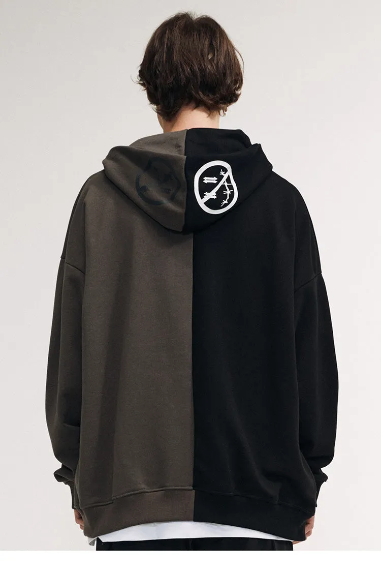 Spliced Zip Up Hoodie