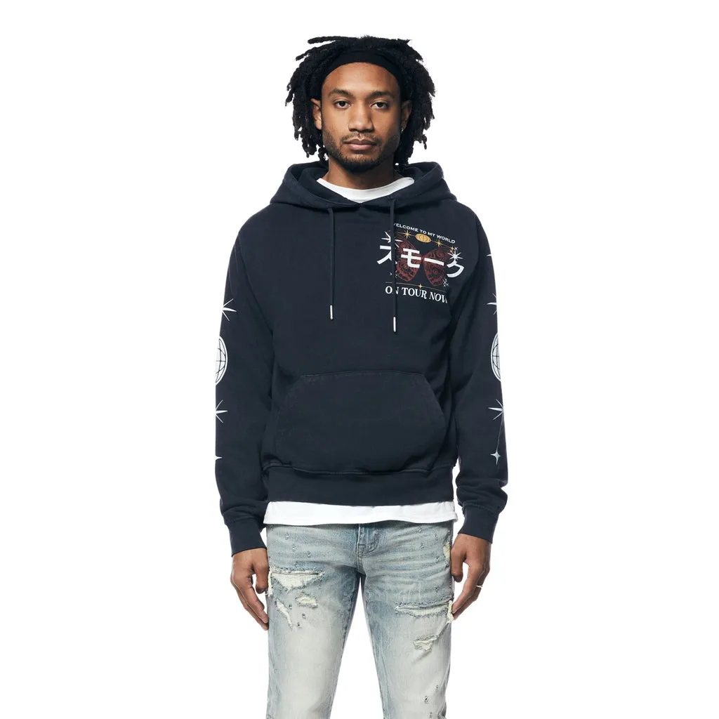 Tour Graphic French Terry Pullover Hoodie - Navy