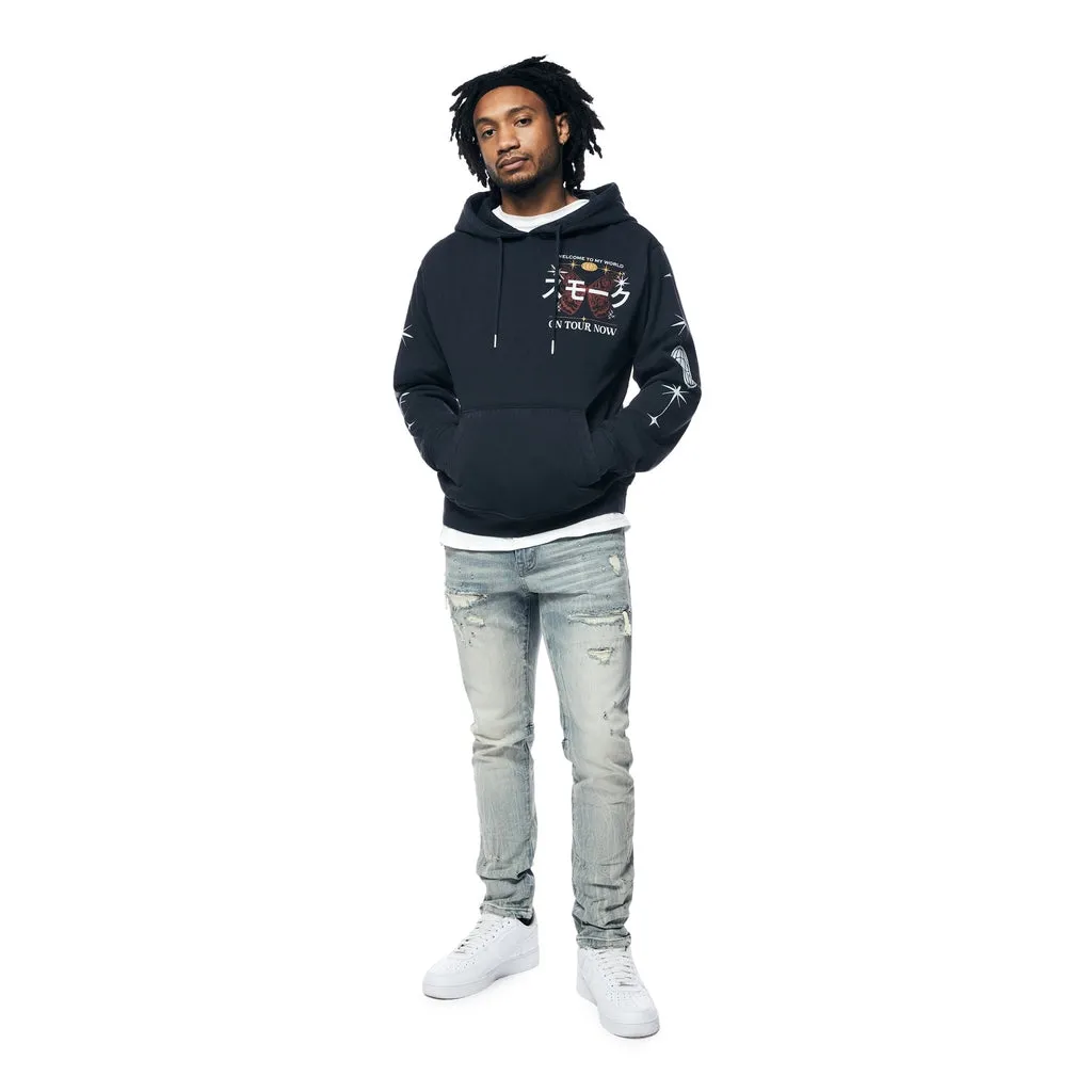 Tour Graphic French Terry Pullover Hoodie - Navy