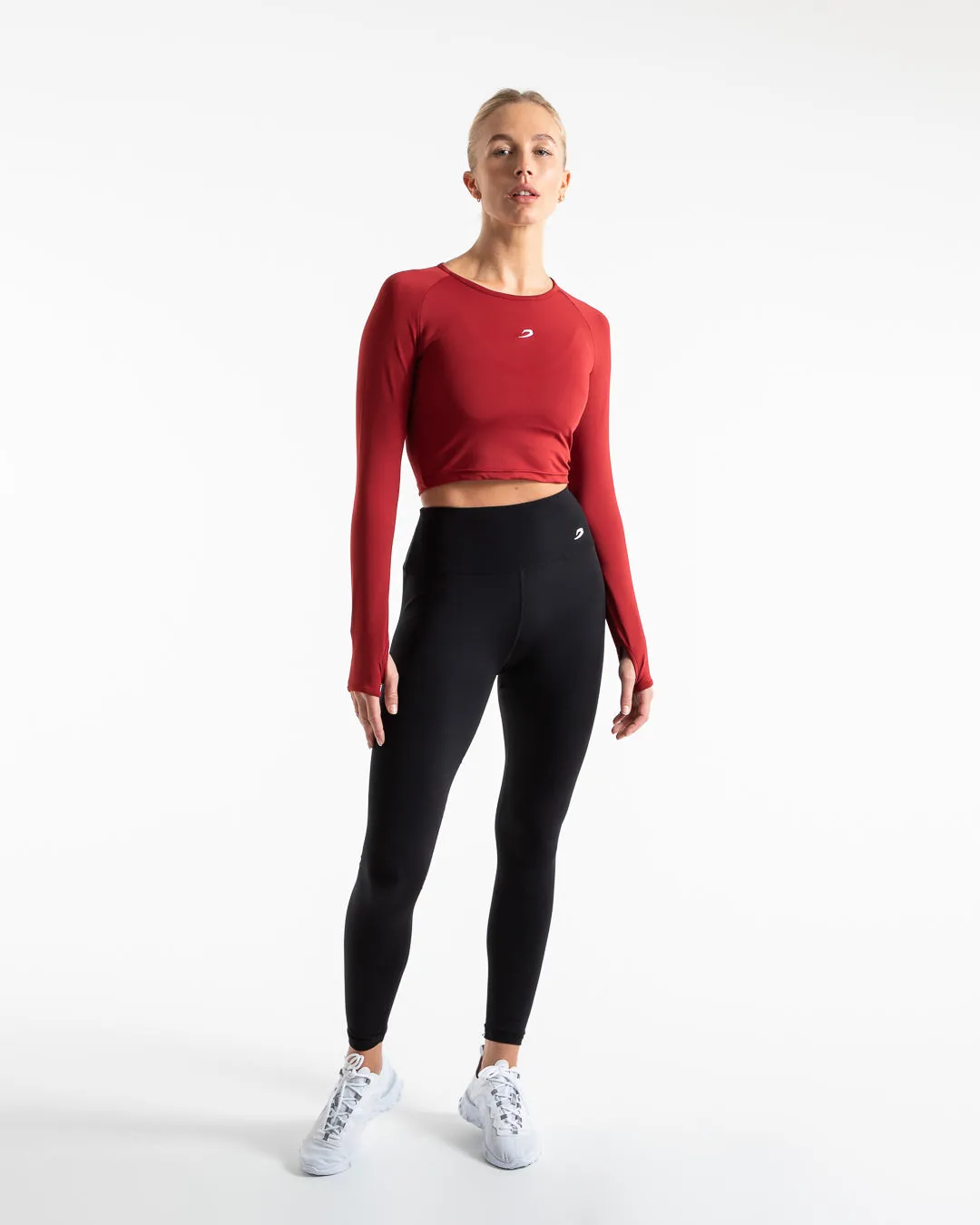 Training Long Sleeve Crop Top - Red