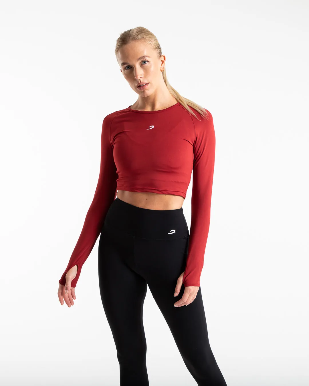 Training Long Sleeve Crop Top - Red