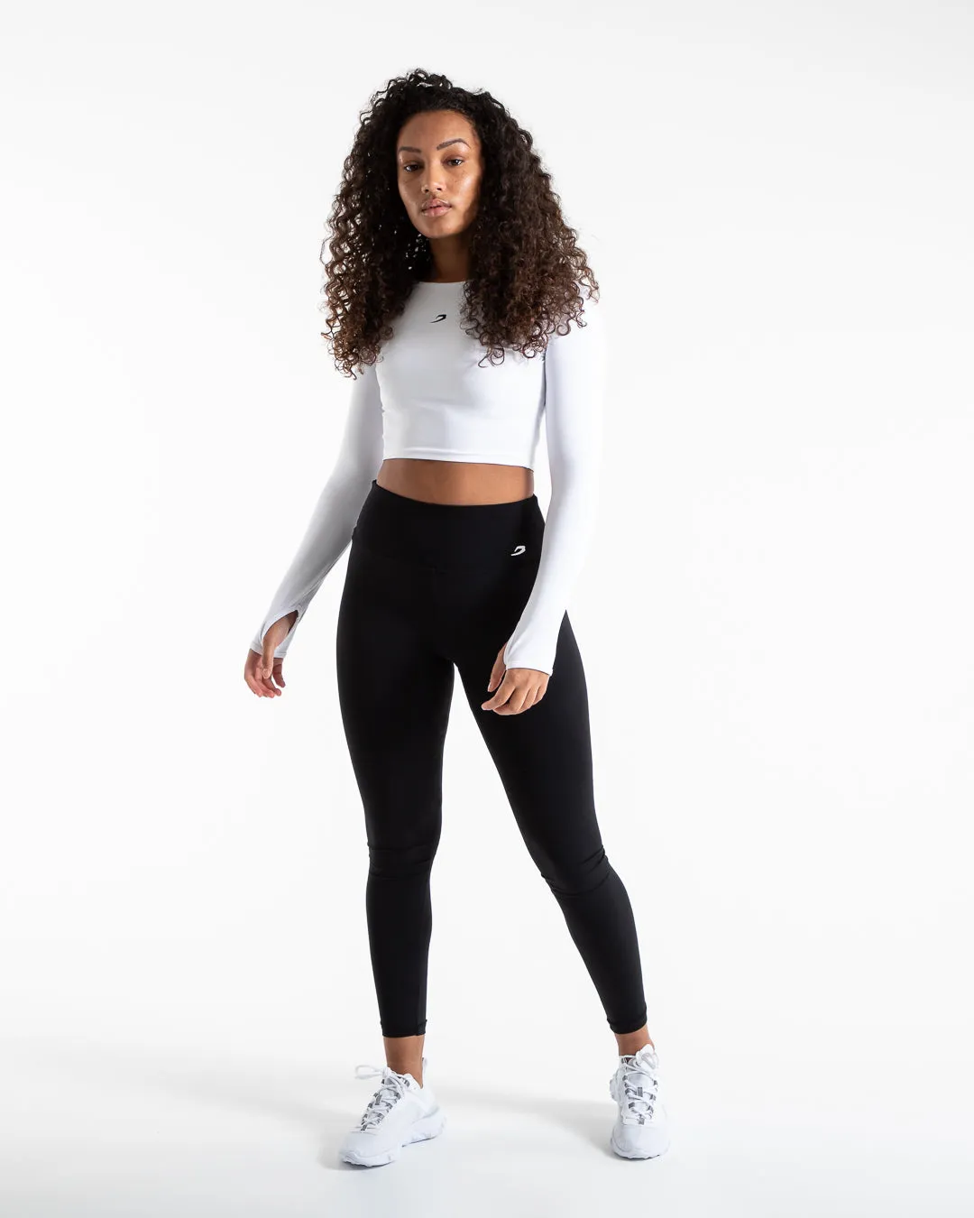 Training Long Sleeve Crop Top - White