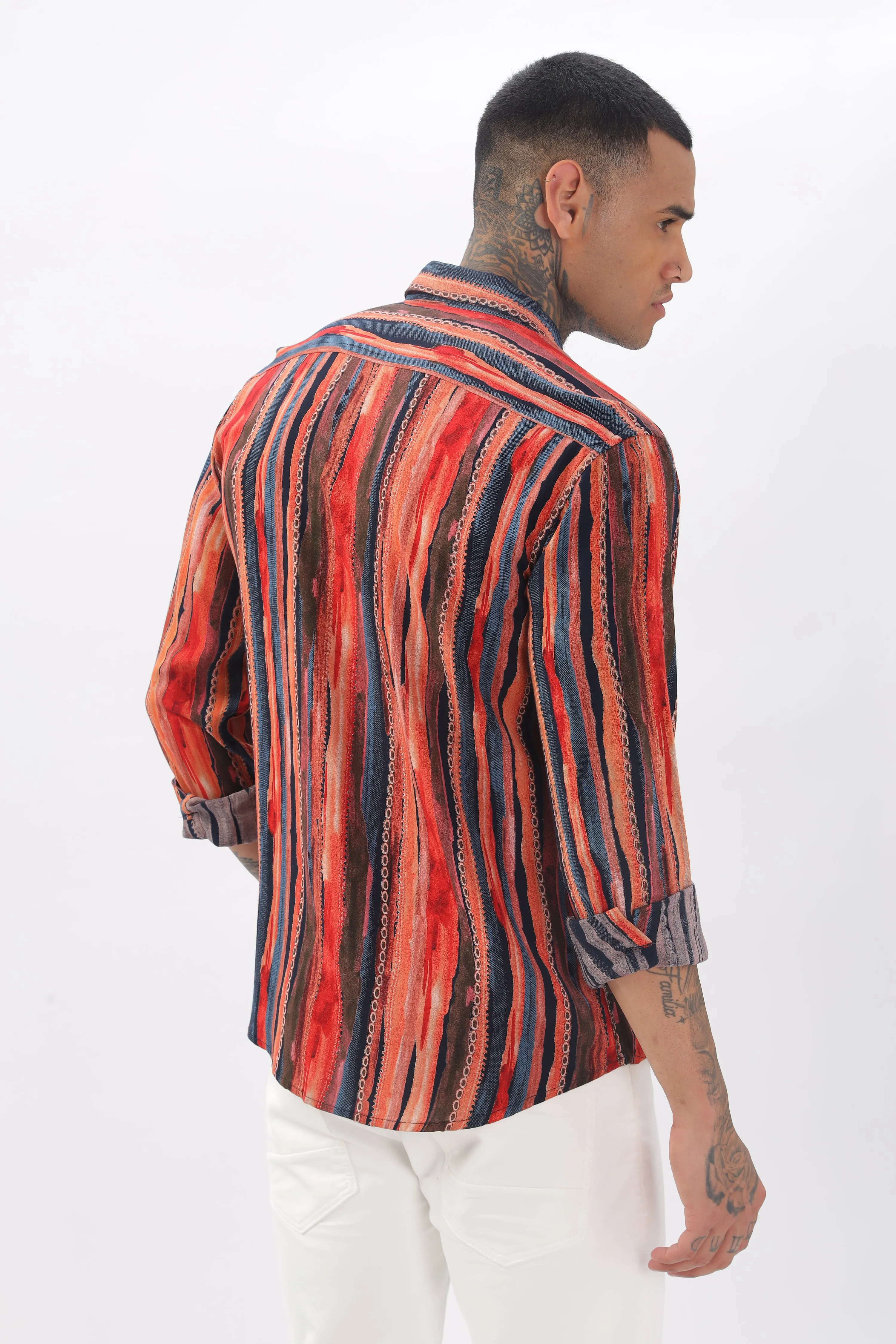 Tropical Stripes Viscose Shirt