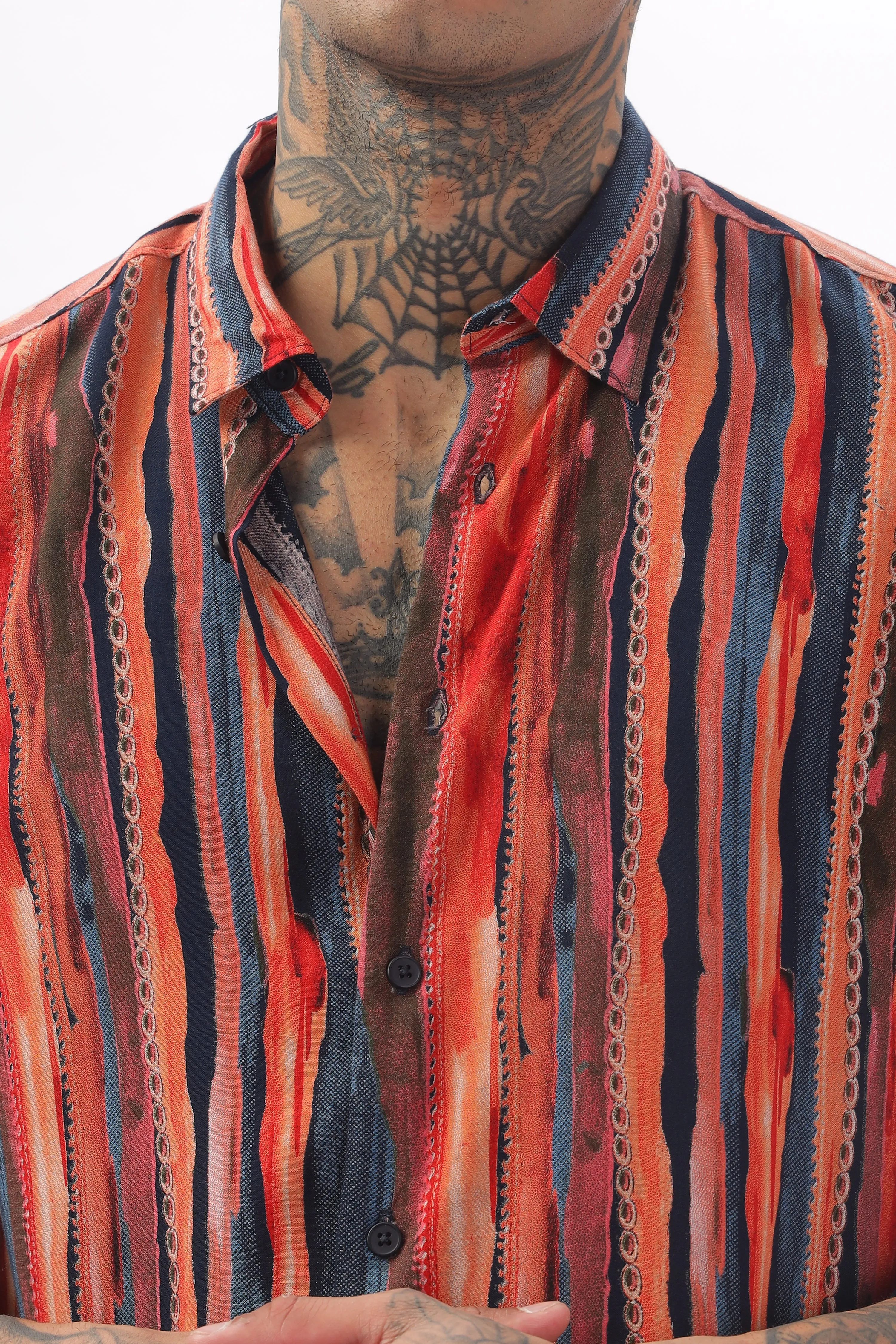 Tropical Stripes Viscose Shirt