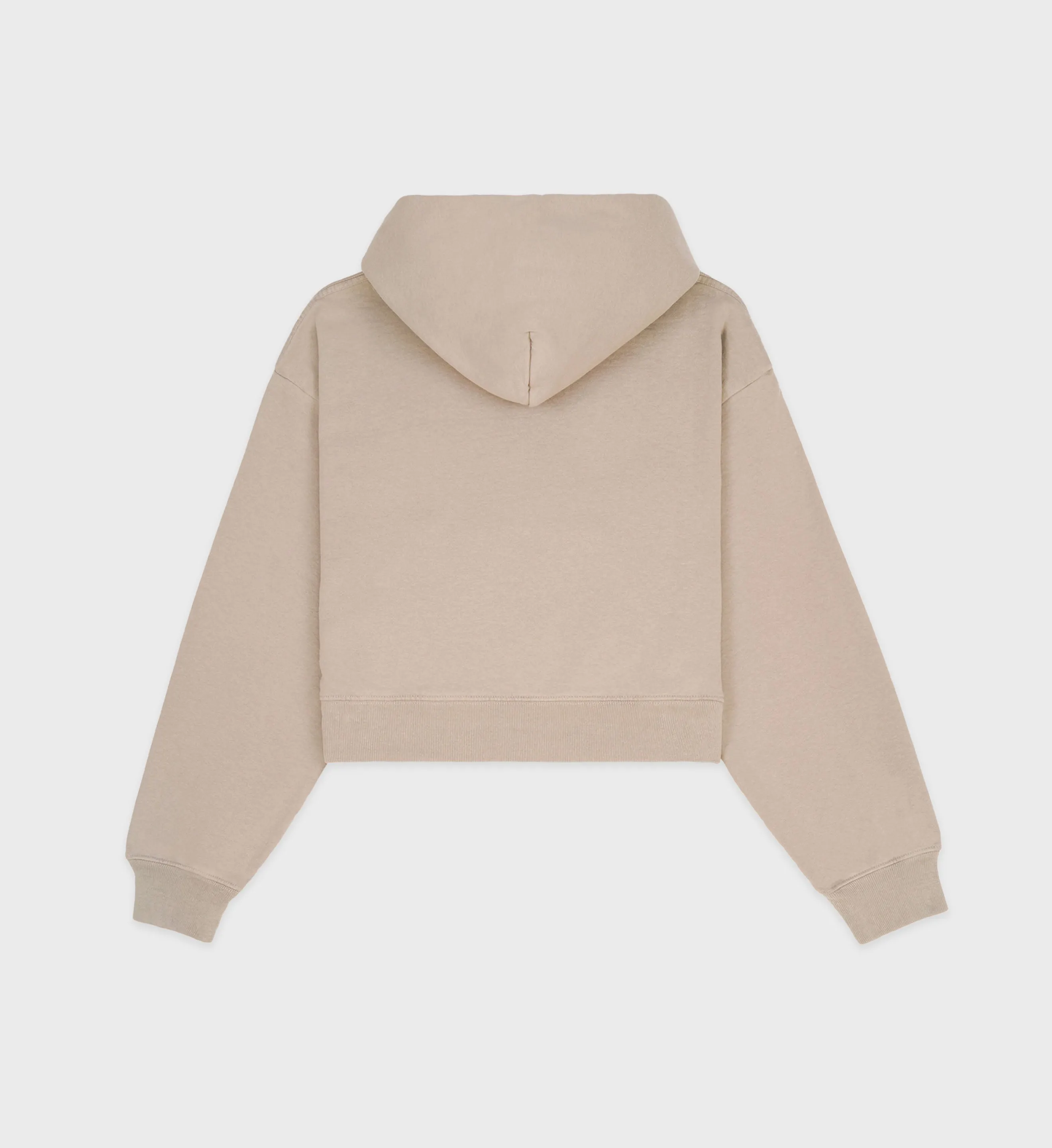 Vendome Script Cropped Hoodie - Elephant/White