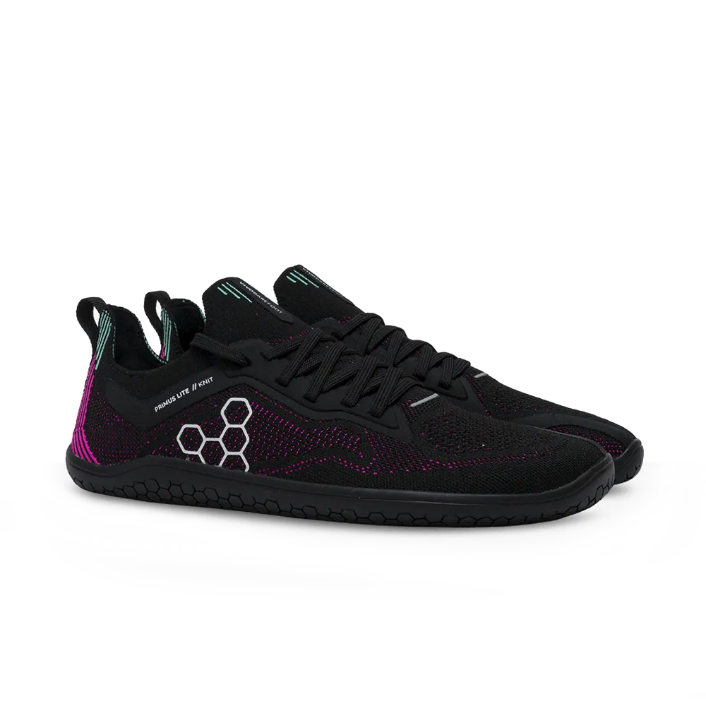 Vivobarefoot Primus Lite Knit Womens Obsidian/Vibrant Pink