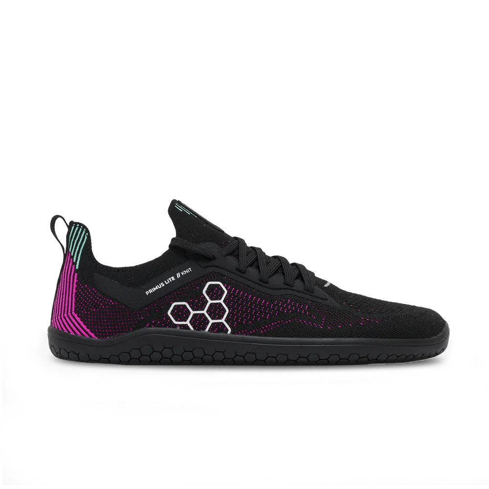 Vivobarefoot Primus Lite Knit Womens Obsidian/Vibrant Pink