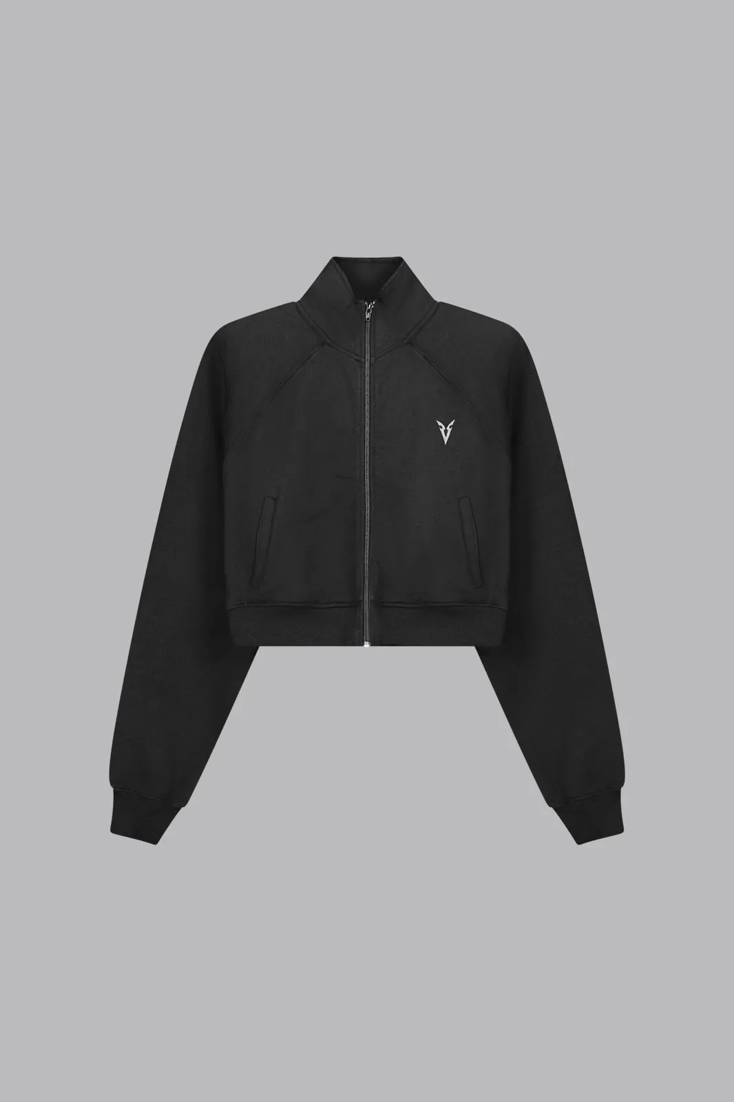 V_LYFE420 BOXY ZIP SWEATER - Black