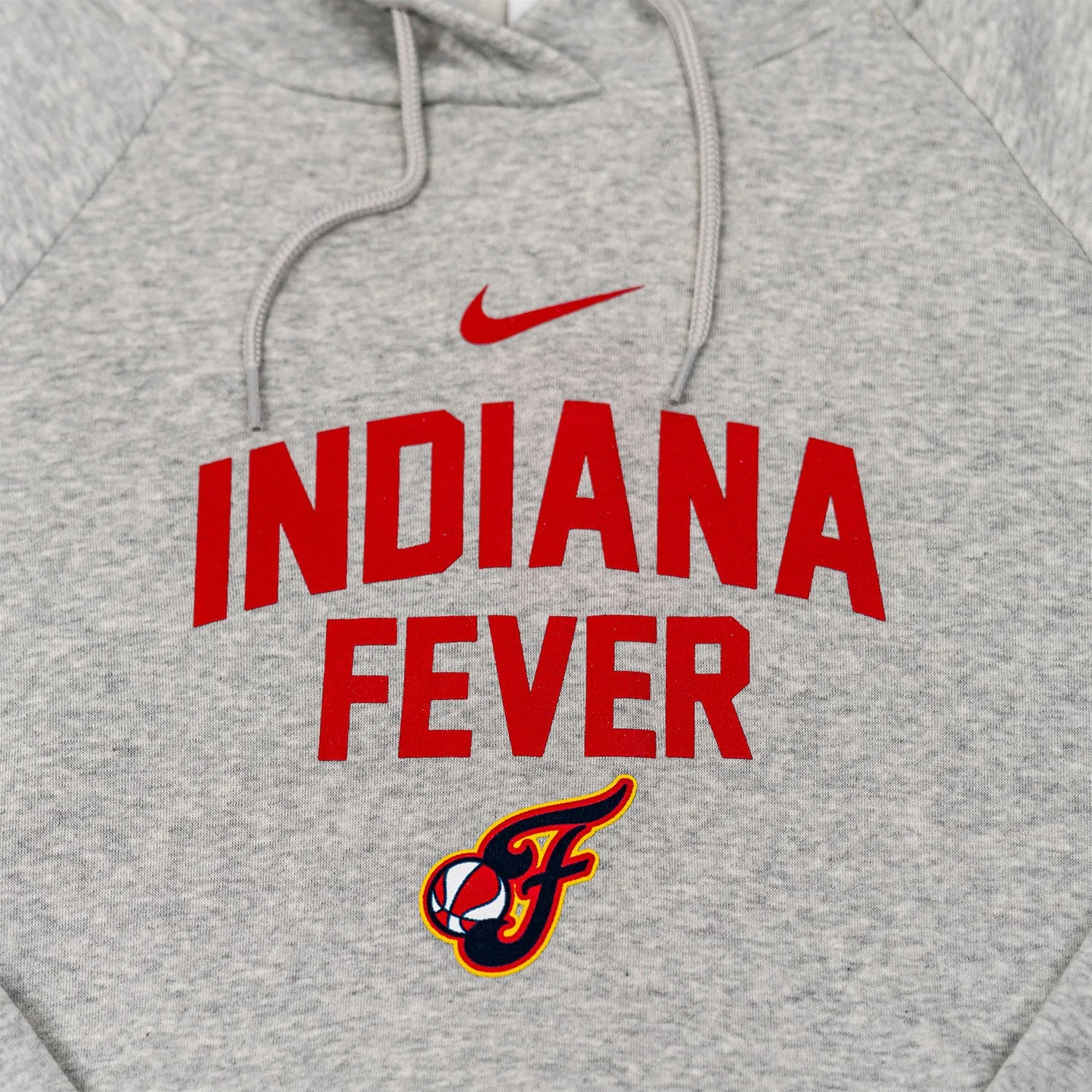 Women's Indiana Fever Wordmark With Logo Varsity Hooded Sweatshirt in Grey by Nike