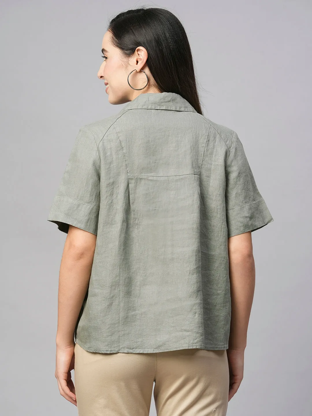 Women's Sage Linen Regular Fit Blouse