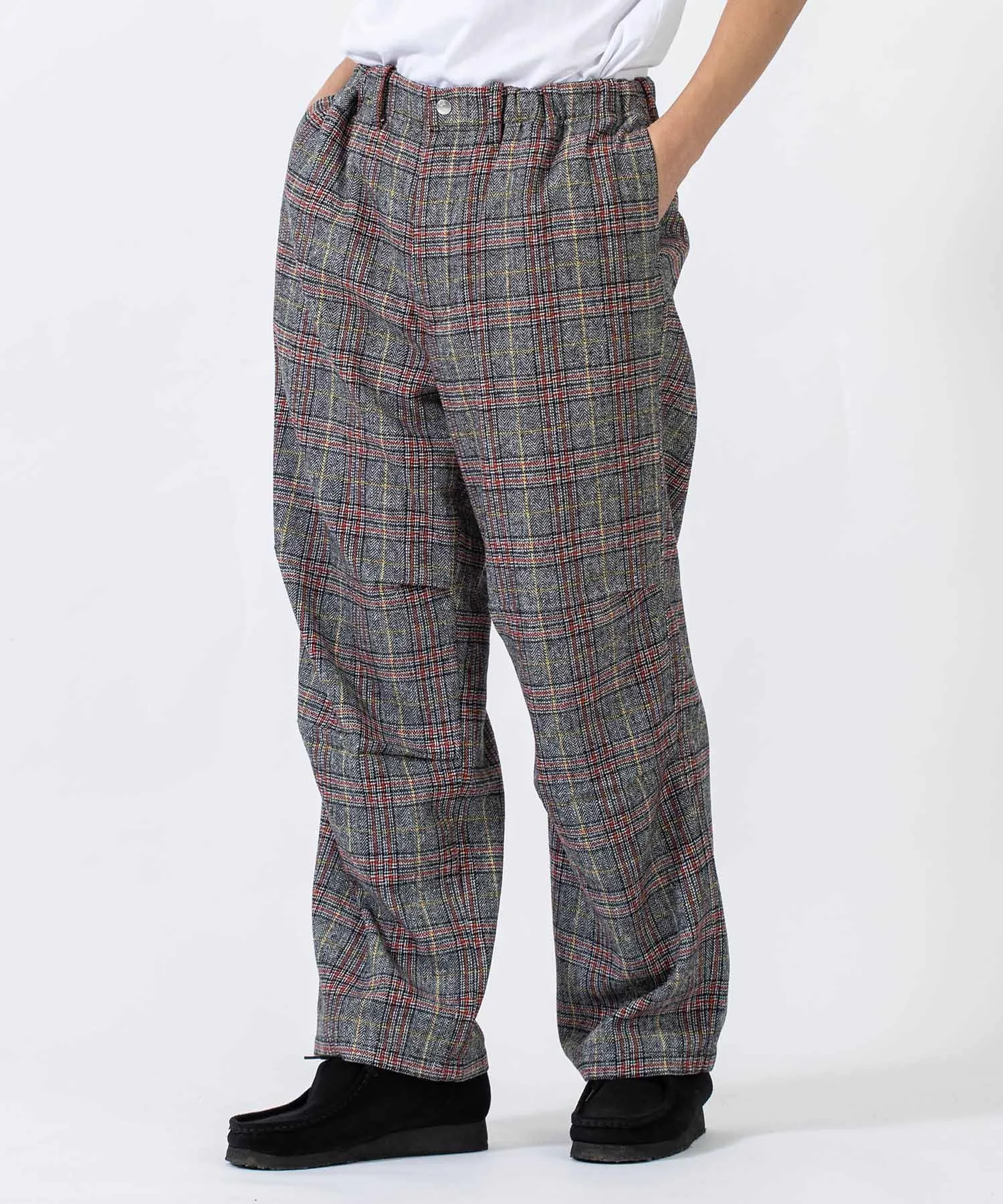 WOOL CHECK PANTS