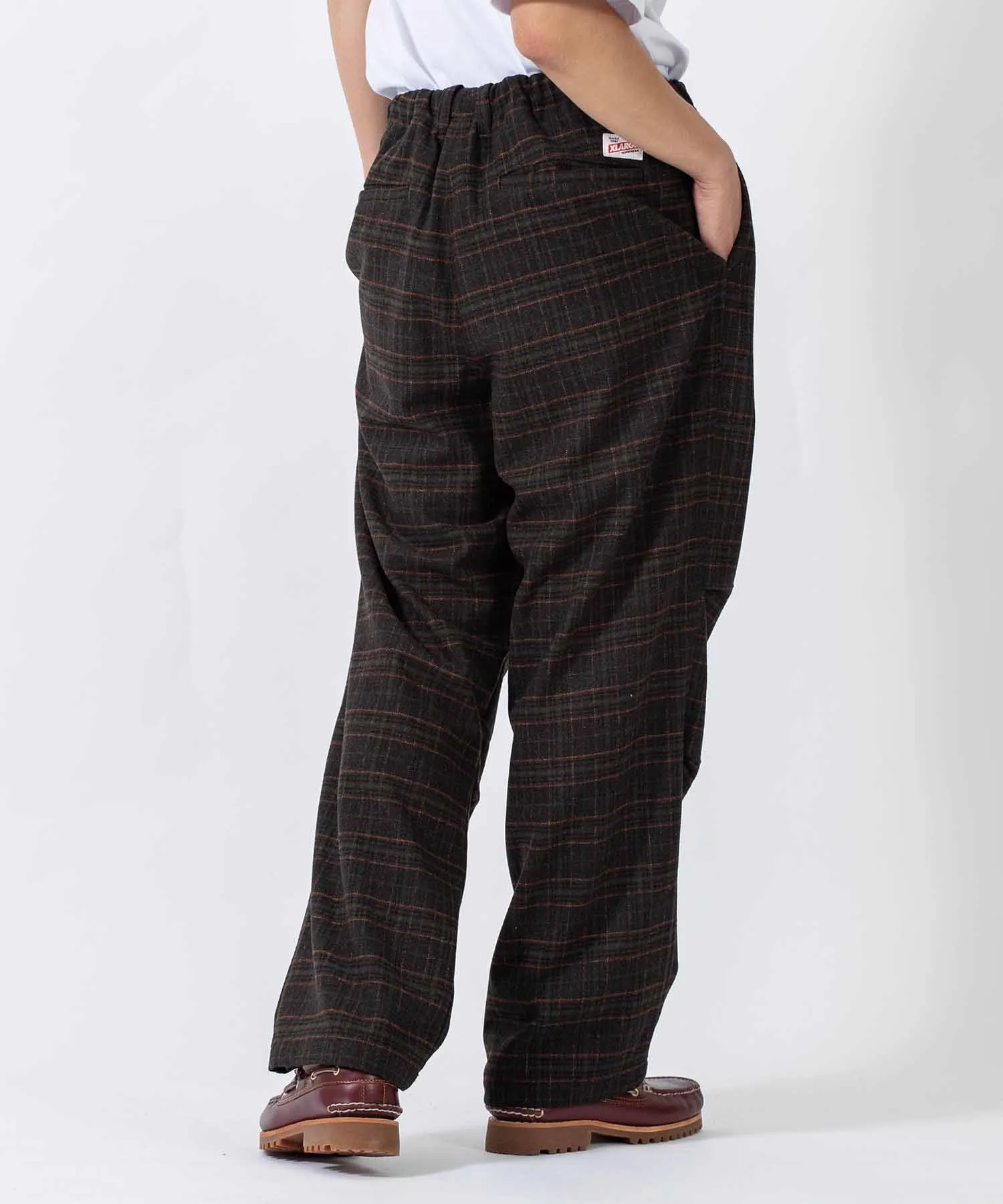 WOOL CHECK PANTS